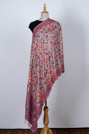 Blush Pink Silky Dupatta with Elegant Floral Patterns