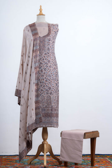 Ethereal Beige Kani Cotton-Silk 3-Piece Suit