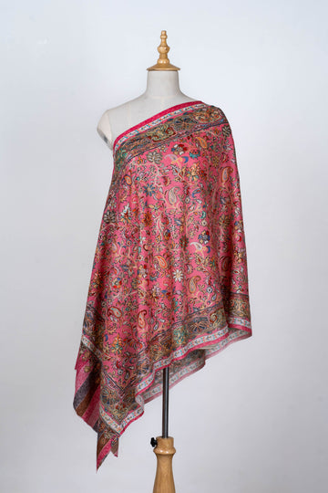 Rose Blush dupatta with Kalamkari Floral Detailing