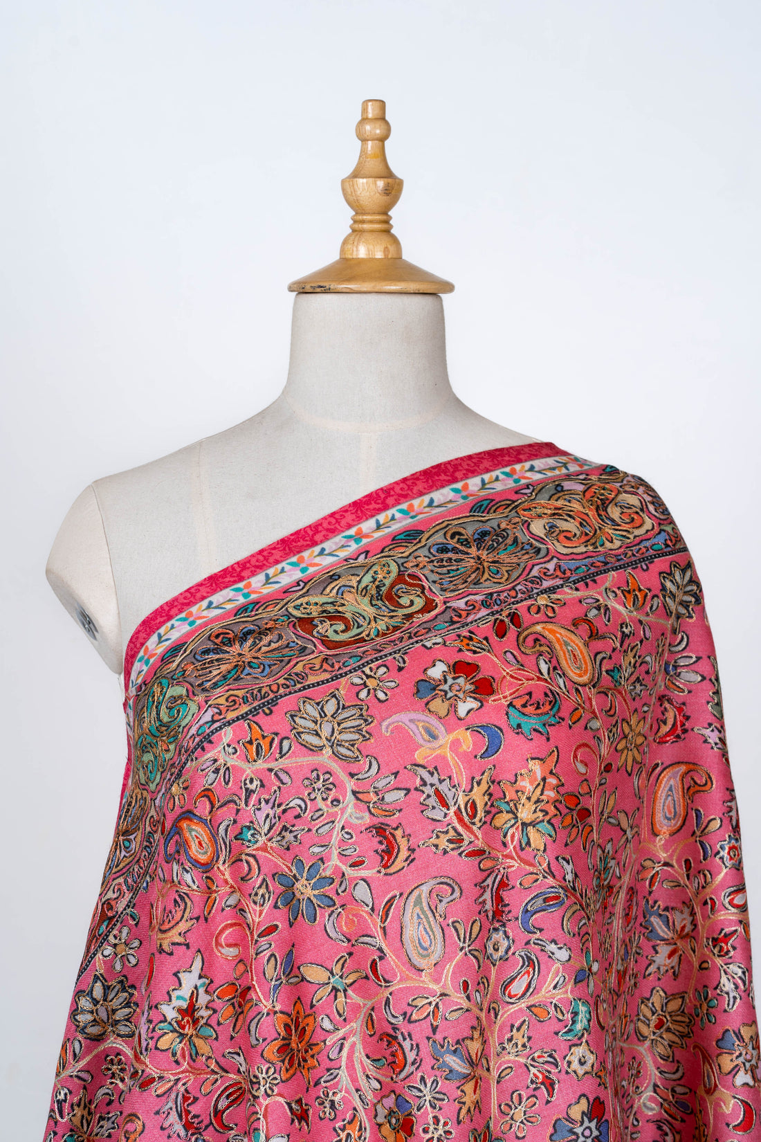 Rose Blush dupatta with Kalamkari Floral Detailing