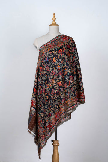 Noir Bloom Dupatta with Kalamkari Artistry