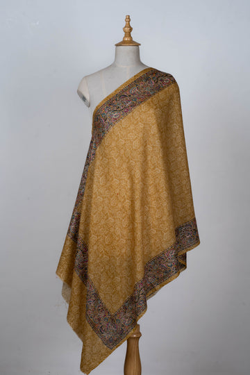 Golden Ochre Dupatta with Kalamkari Borders